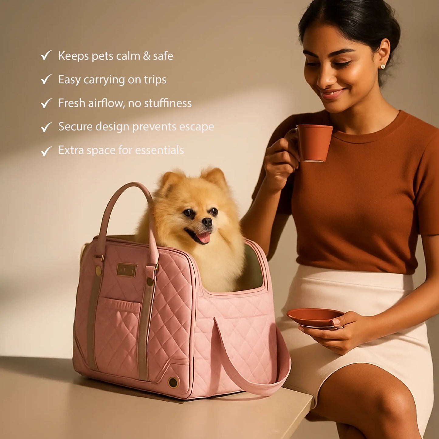 Blush Carrier Bag | Breathable Comfort | Travel with Ease