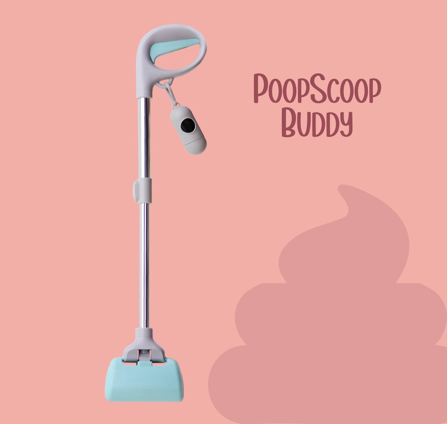 PoopScoop Buddy – Foldable One-Hand Poop Scooper for Pet Walks - Tilting Heads