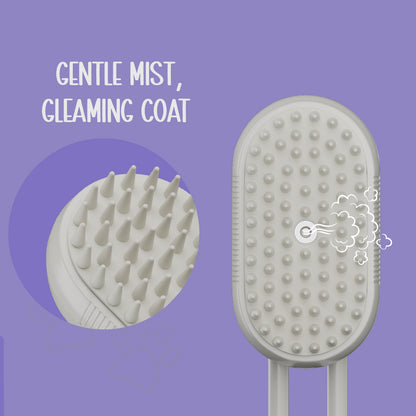 FluffMist Pet Brush – Steam Mist Grooming & Detangling Tool