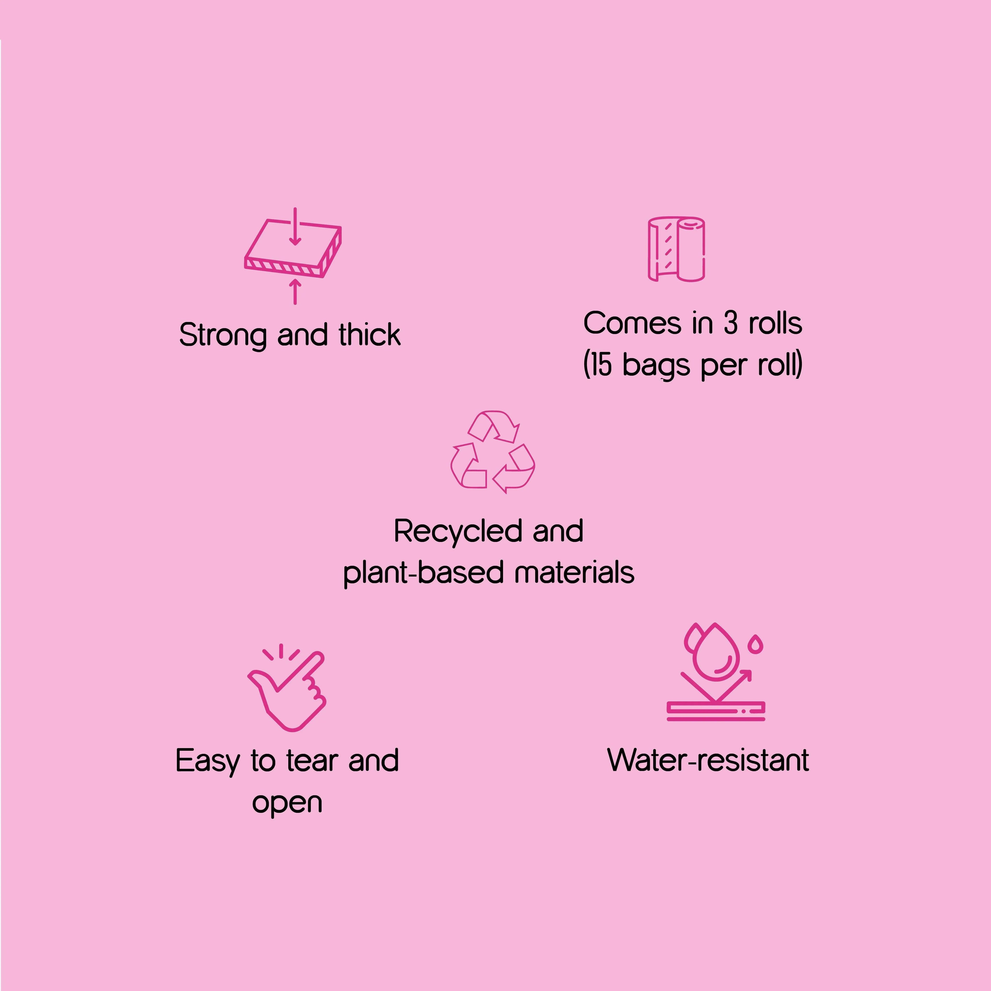 PupTidy Poop Bags – Water Resistant Dog Waste Bags for Daily Walks - Tilting Heads
