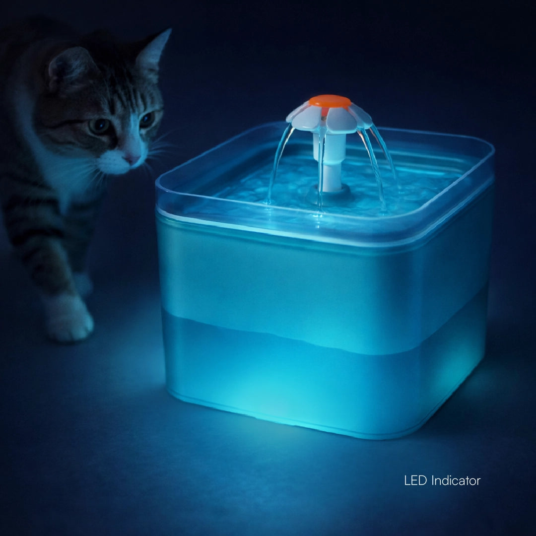 PureSip Fountain | LED Flow | Filtered Hydration for Small Pets