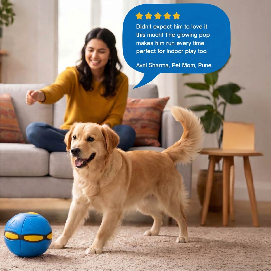 FetchNova UFO Ball | Bounce-Spin Toy | Smart Play for Active Dogs