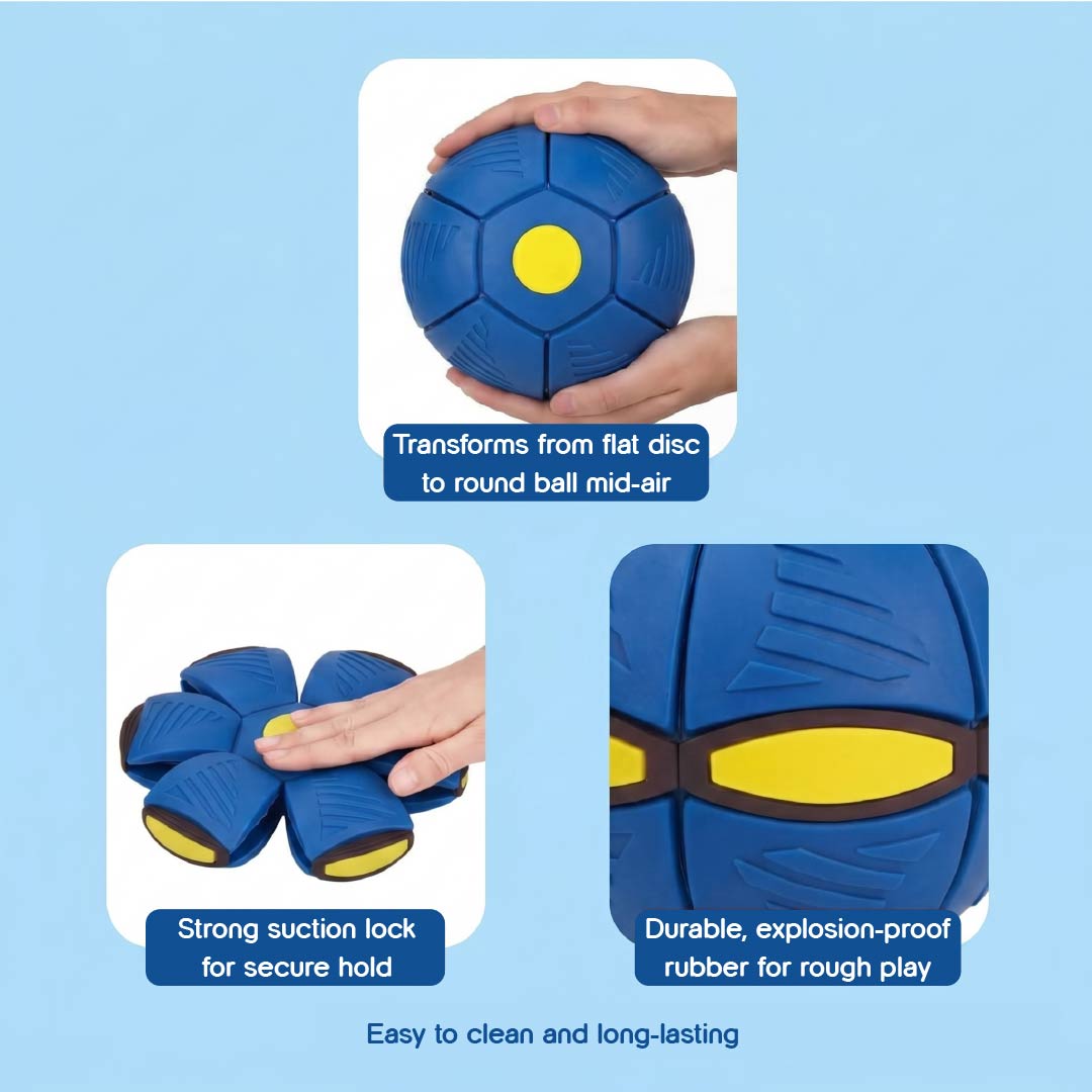 FetchNova UFO Ball | Bounce-Spin Toy | Smart Play for Active Dogs