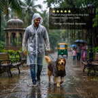 Rover Raincoat – Waterproof Dog Raincoat with Hood, Reflective Strip, Leash Opening & 3-Point Velcro for Monsoon Walks