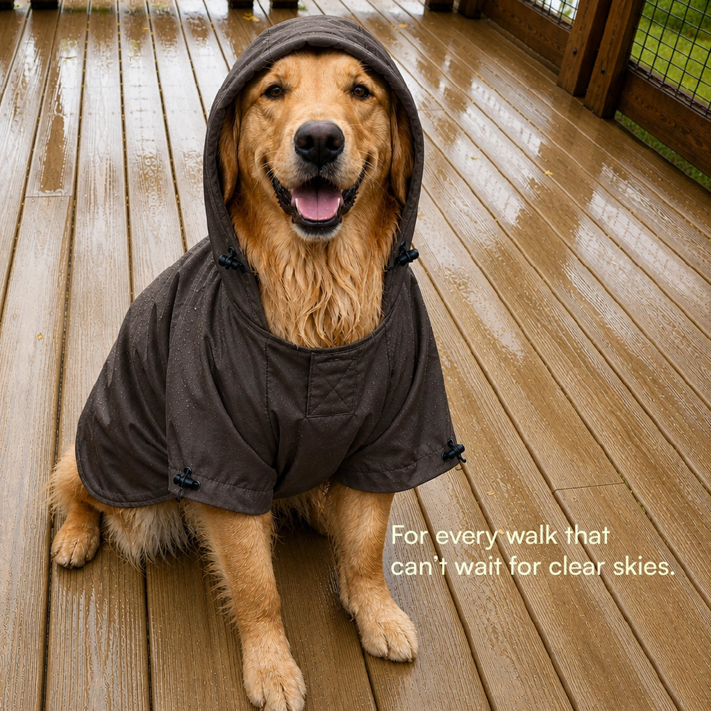 Rover Raincoat – Waterproof Dog Raincoat with Hood, Reflective Strip, Leash Opening & 3-Point Velcro for Monsoon Walks