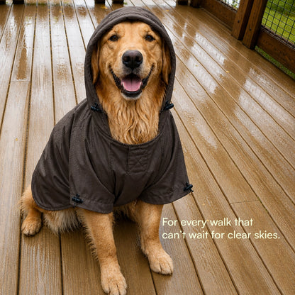 Rover Raincoat – Waterproof Dog Raincoat with Hood, Reflective Strip, Leash Opening & 3-Point Velcro for Monsoon Walks