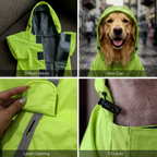 Rover Raincoat – Waterproof Dog Raincoat with Hood, Reflective Strip, Leash Opening & 3-Point Velcro for Monsoon Walks