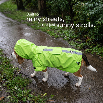 Rover Raincoat – Waterproof Dog Raincoat with Hood, Reflective Strip, Leash Opening & 3-Point Velcro for Monsoon Walks