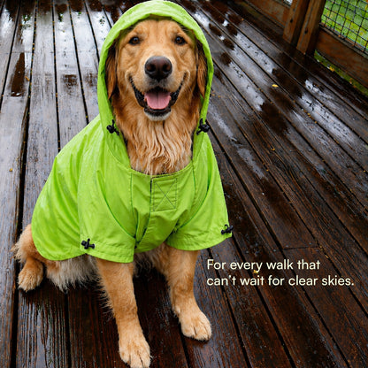 Rover Raincoat – Waterproof Dog Raincoat with Hood, Reflective Strip, Leash Opening & 3-Point Velcro for Monsoon Walks