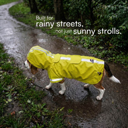Rover Raincoat – Waterproof Dog Raincoat with Hood, Reflective Strip, Leash Opening & 3-Point Velcro for Monsoon Walks