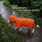 Rover Raincoat – Waterproof Dog Raincoat with Hood, Reflective Strip, Leash Opening & 3-Point Velcro for Monsoon Walks