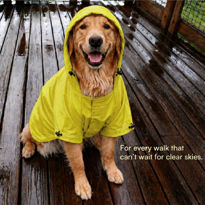 Rover Raincoat – Waterproof Dog Raincoat with Hood, Reflective Strip, Leash Opening & 3-Point Velcro for Monsoon Walks