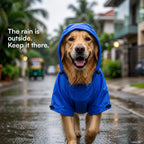 Rover Raincoat – Waterproof Dog Raincoat with Hood, Reflective Strip, Leash Opening & 3-Point Velcro for Monsoon Walks