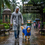 Rover Raincoat – Waterproof Dog Raincoat with Hood, Reflective Strip, Leash Opening & 3-Point Velcro for Monsoon Walks