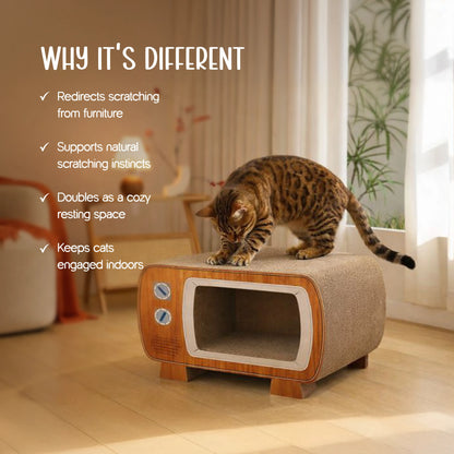 RetroTV Scratcher – All-Around Cat Scratcher & Cozy Hideout