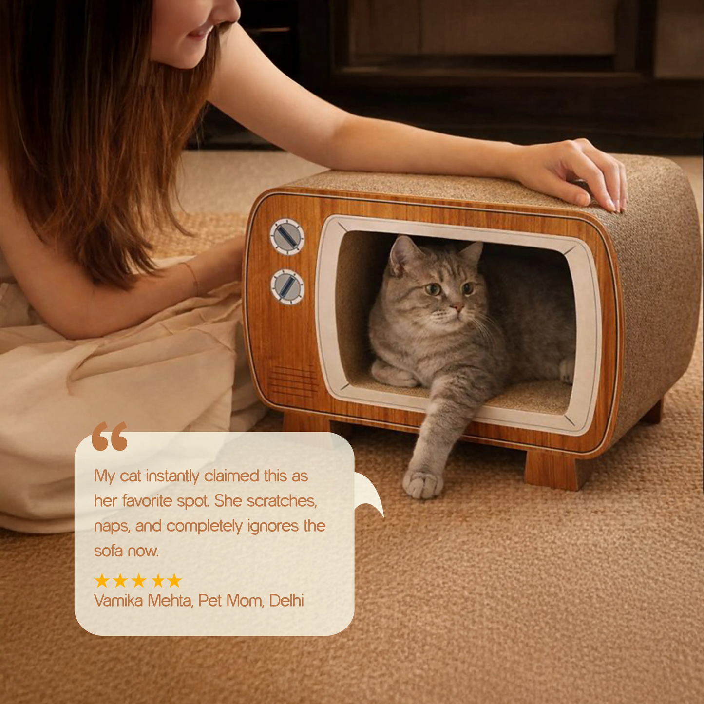 RetroTV Scratcher – All-Around Cat Scratcher & Cozy Hideout
