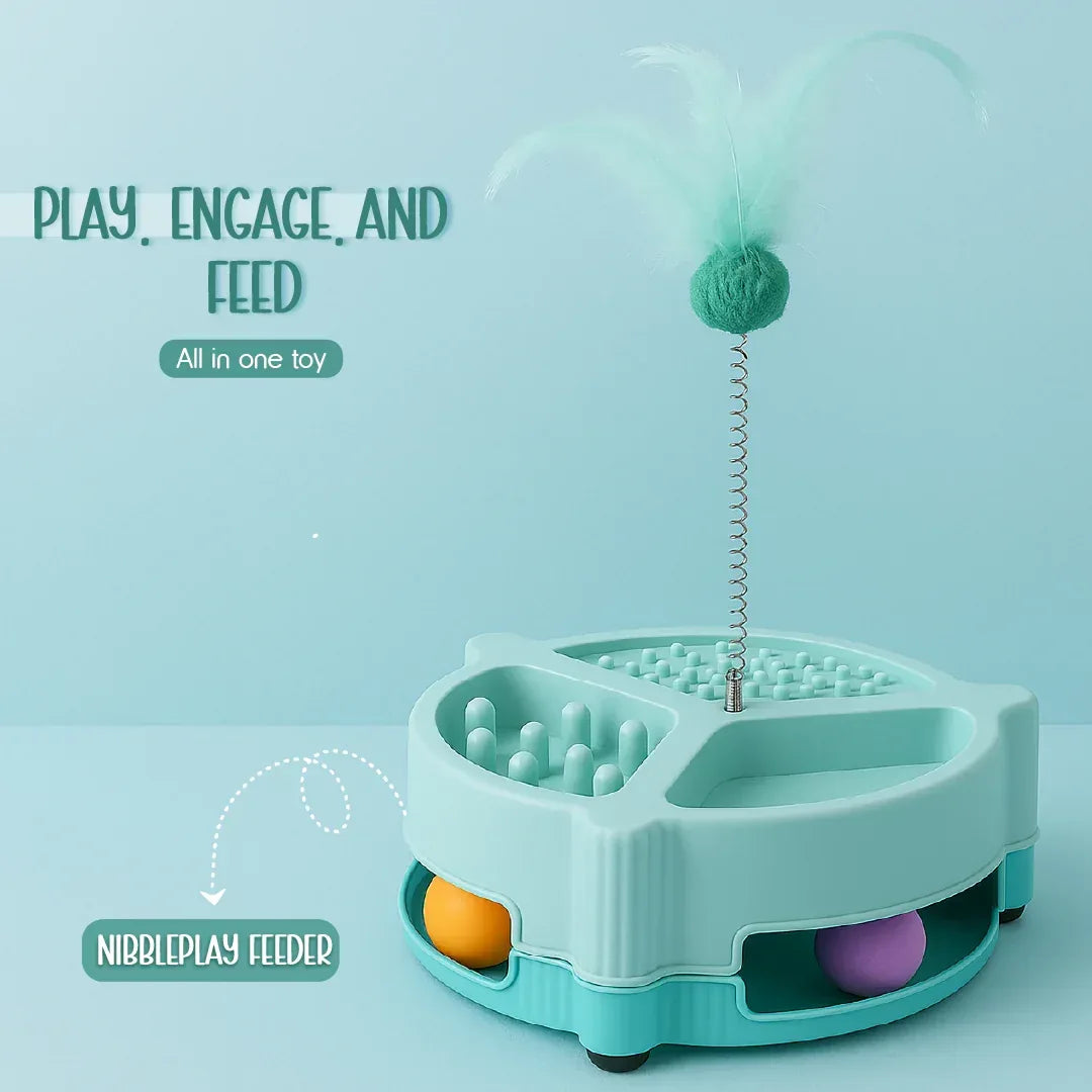 NibblePlay Feeder Cat Toy | Play, Engage & Feed in One Fun Product - Tilting Heads