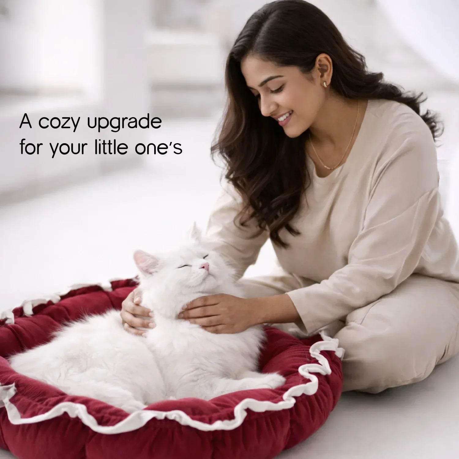 Roselyn Bed – 2-in-1 Convertible Lounge & Bed for Small Dogs & Cats