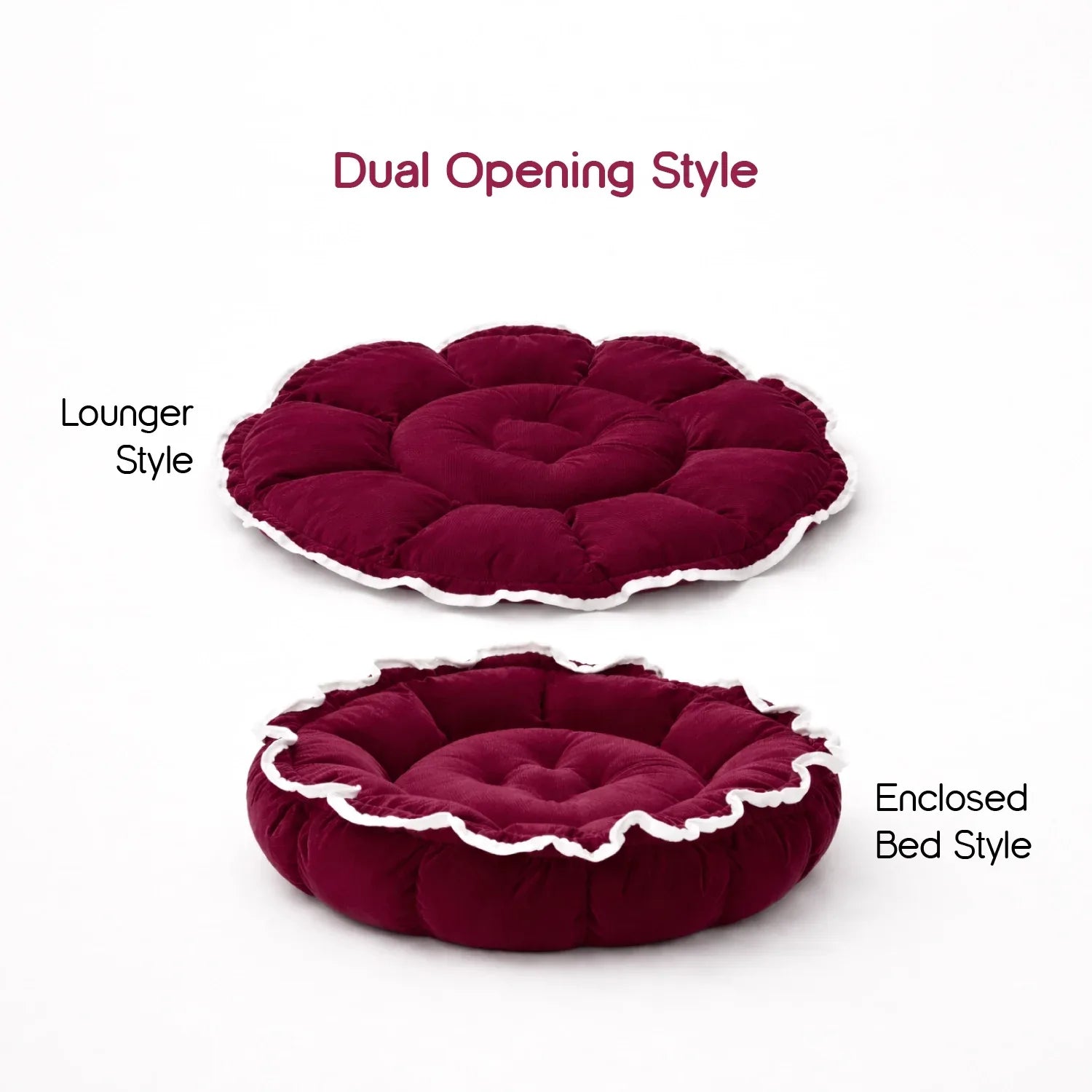 Roselyn Bed – 2-in-1 Convertible Lounge & Bed for Small Dogs & Cats