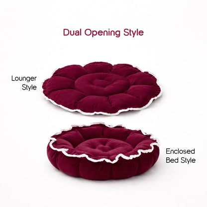 Roselyn Bed – 2-in-1 Convertible Lounge & Bed for Small Dogs & Cats