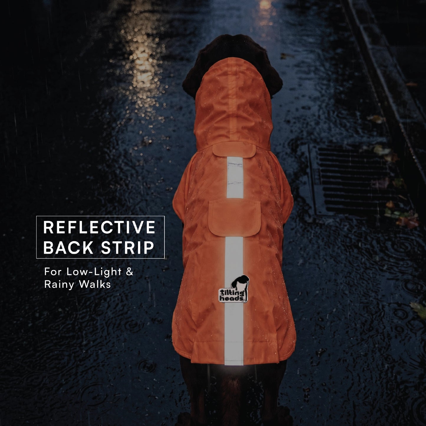 Rover Raincoat – Waterproof Dog Raincoat with Hood, Reflective Strip, Leash Opening & 3-Point Velcro for Monsoon Walks