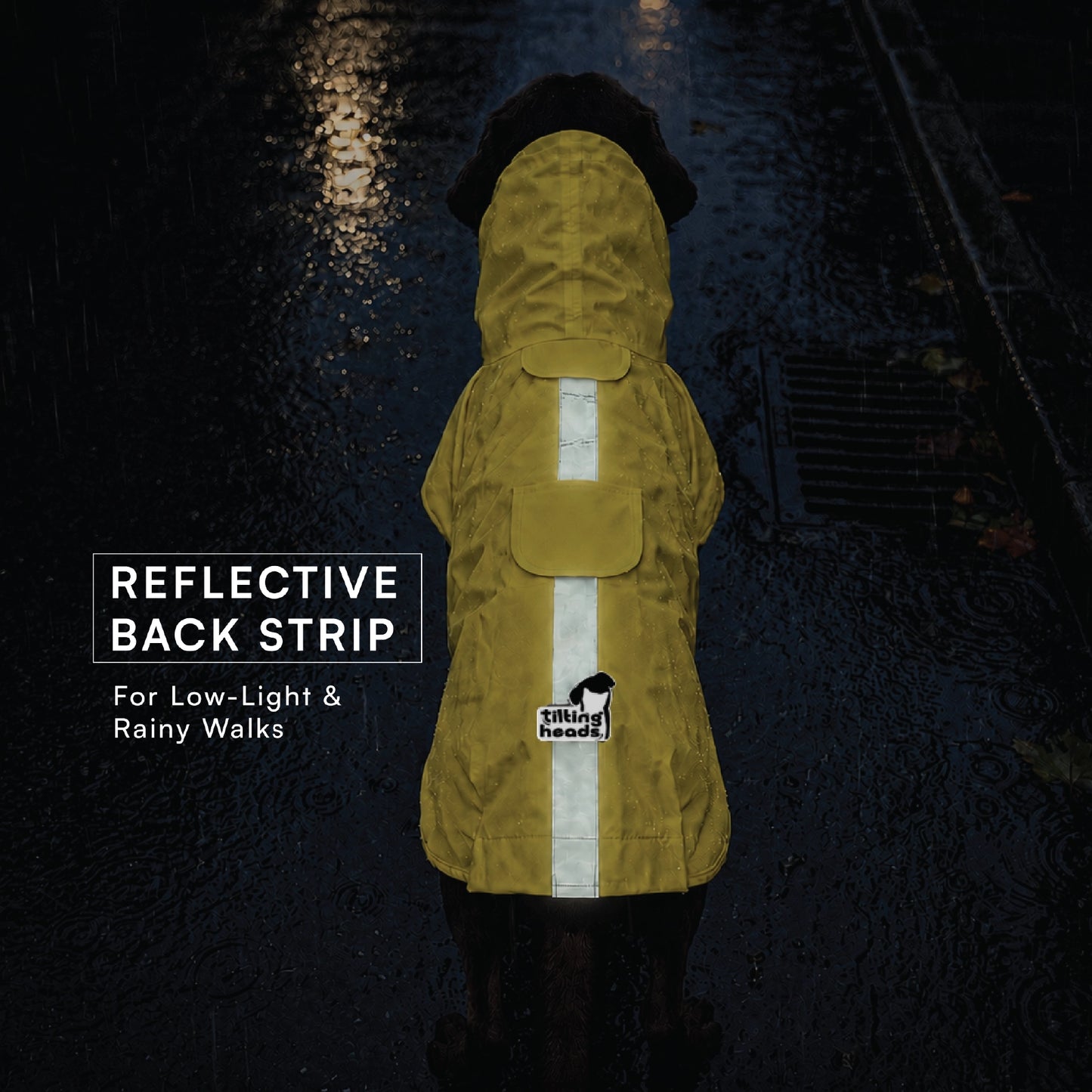 Rover Raincoat – Waterproof Dog Raincoat with Hood, Reflective Strip, Leash Opening & 3-Point Velcro for Monsoon Walks