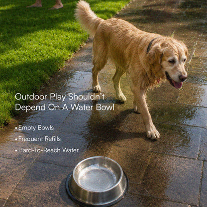Splash Spring Fountain – Paw-Activated Outdoor Dog Water Fountain | Step-On Dog Water Dispenser with Hose Connection for Yard & Garden