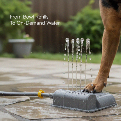 Splash Spring Fountain – Paw-Activated Outdoor Dog Water Fountain | Step-On Dog Water Dispenser with Hose Connection for Yard & Garden