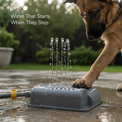 Splash Spring Fountain – Paw-Activated Outdoor Dog Water Fountain | Step-On Dog Water Dispenser with Hose Connection for Yard & Garden