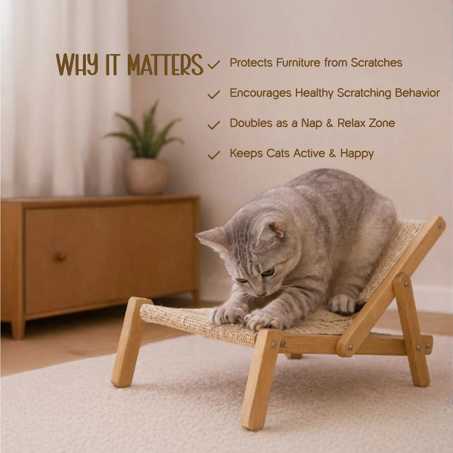 Meow Scratch Lounge – Cat Scratcher & Relax Bed