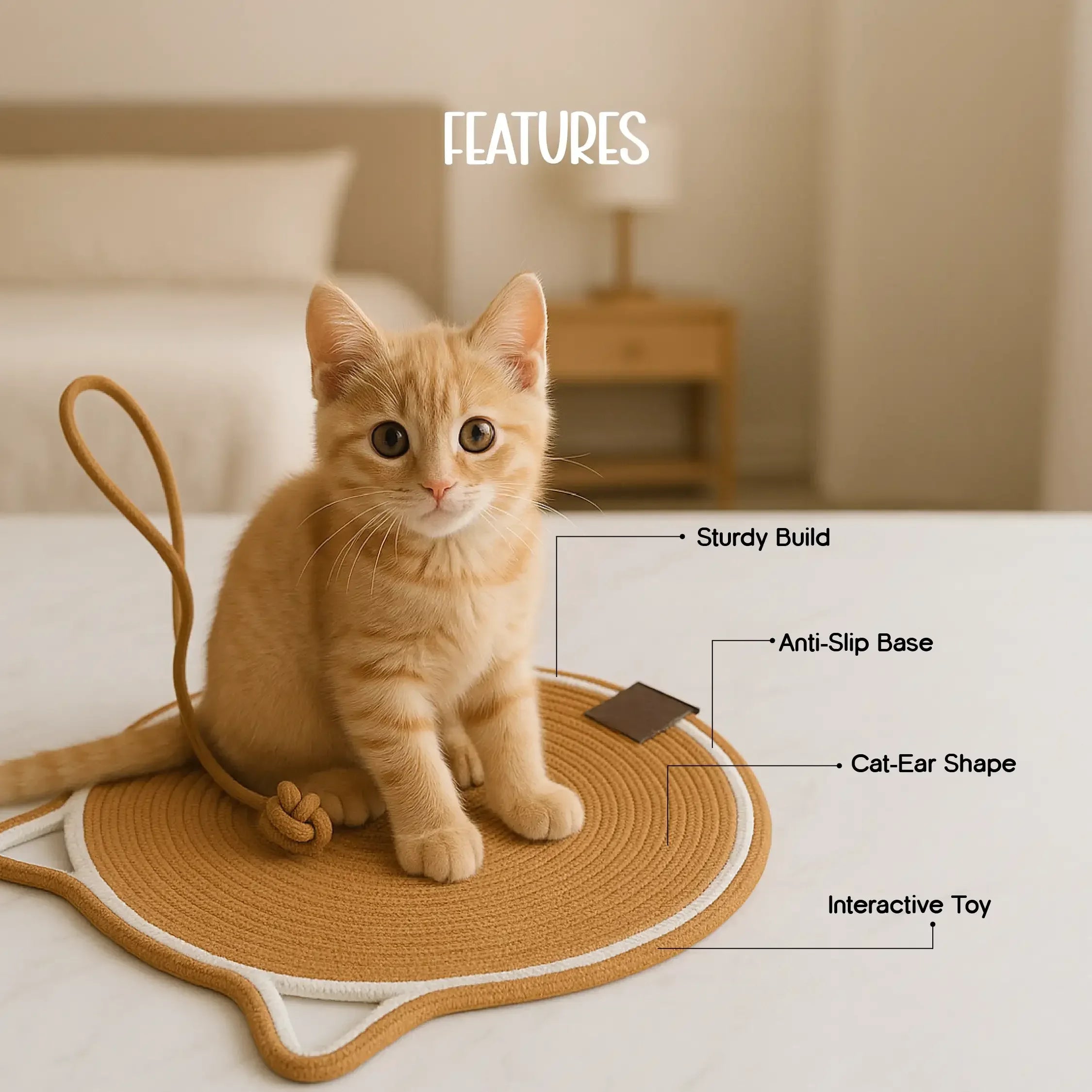 Scratchet Mat – Fun, Anti-Slip & Safe Cat Scratching Spot - Tilting Heads