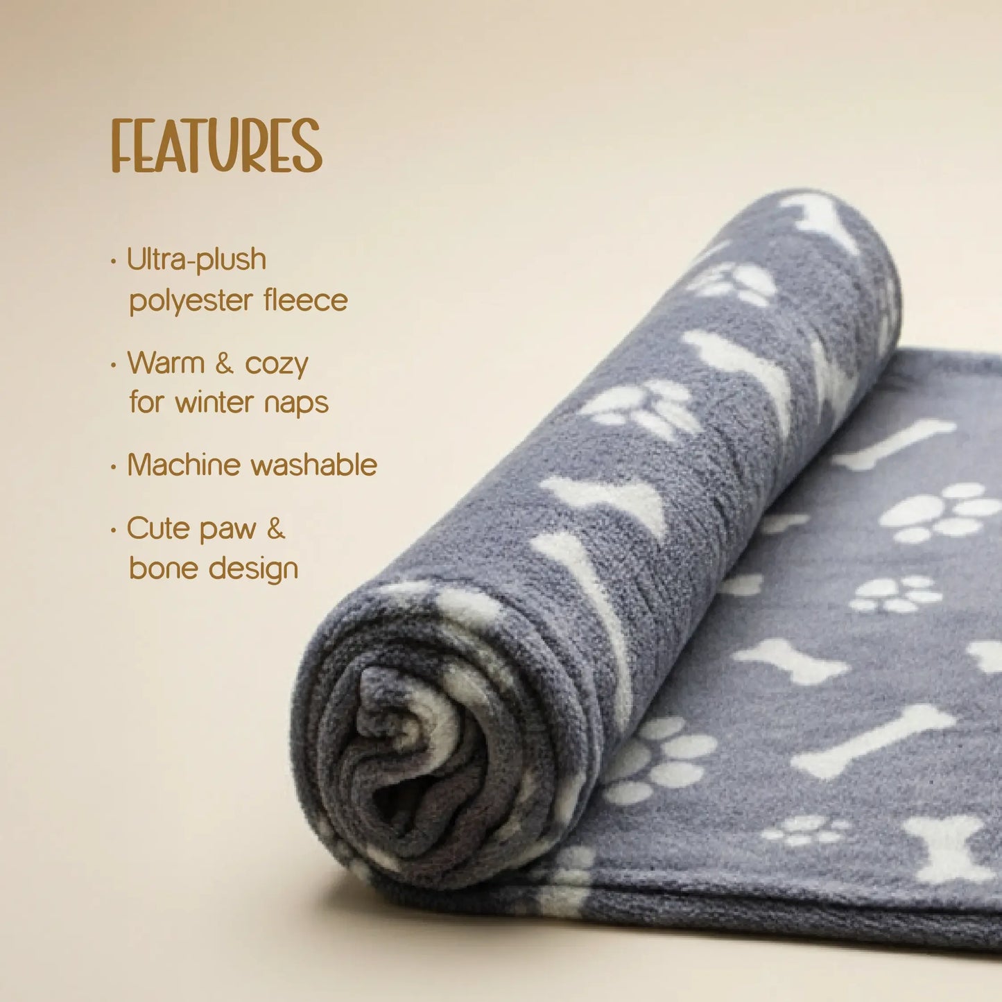 Sherpa Blanket | Winter-Ready Softness | Keeps Pets Warm & Calm - Tilting Heads