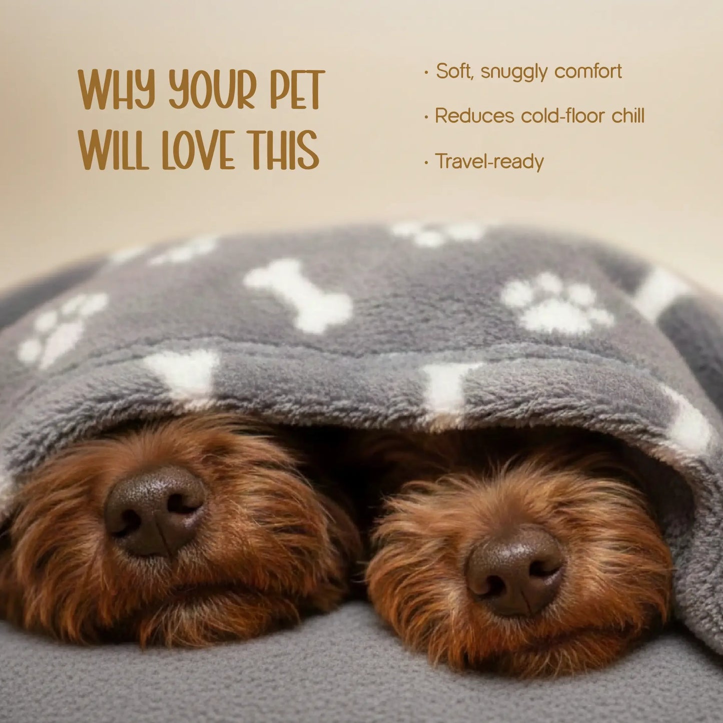 Sherpa Blanket | Winter-Ready Softness | Keeps Pets Warm & Calm - Tilting Heads