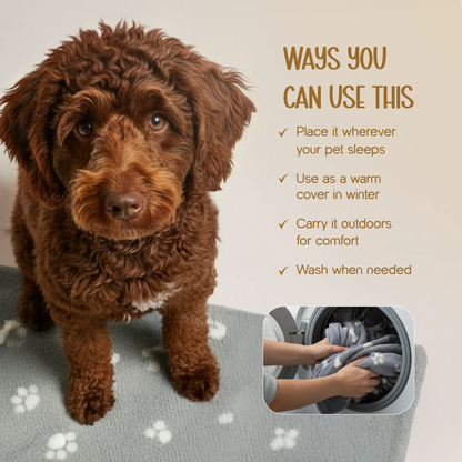 Sherpa Blanket | Winter-Ready Softness | Keeps Pets Warm & Calm - Tilting Heads
