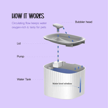 SmartSip Fountain for Cats | Continuous Water Flow | Electric Powered