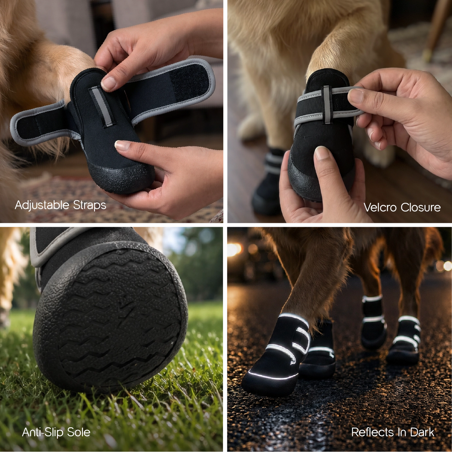 SnugSole Boots | Dog Boots for Hot Pavement & Rain | Anti-Slip Waterproof Paw Protection