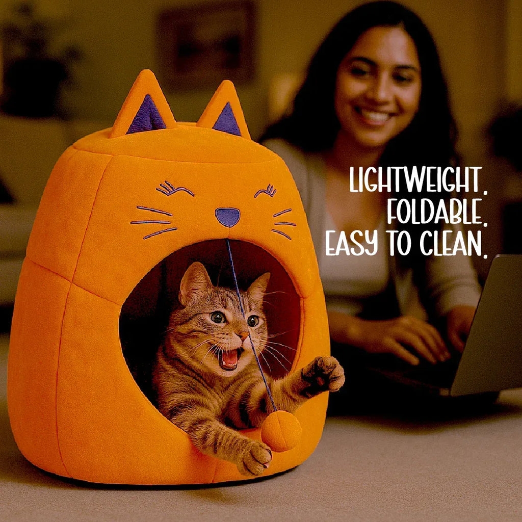 Dreamscape Cat Cave | 2-in-1 Cozy Sofa Cum Bed | Just for Your Pet - Tilting Heads