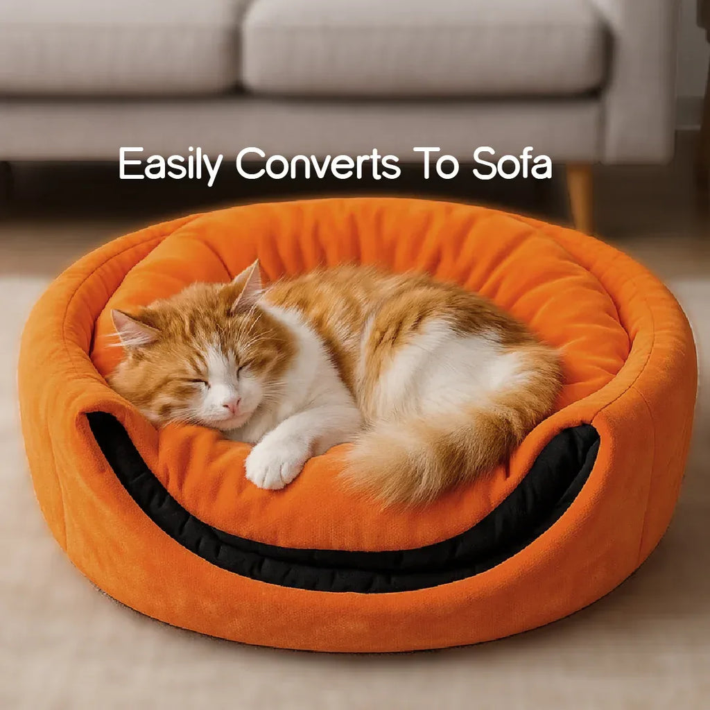Dreamscape Cat Cave | 2-in-1 Cozy Sofa Cum Bed | Just for Your Pet - Tilting Heads