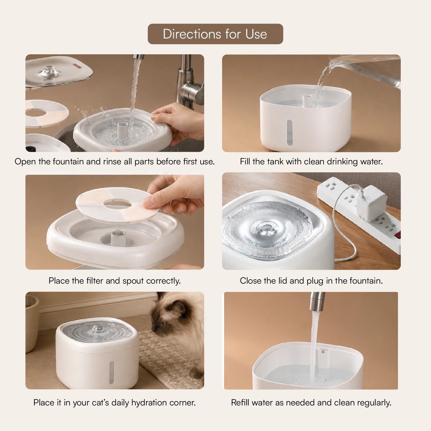StillSpring Fountain | Pet Water Fountain for Cats & Small Dogs | Quiet Flow Hydration System