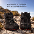 CrimsonTrail Boots – Anti-Slip Waterproof Faux Leather Paw Protector Shoes with Velcro Strap & Zip Closure