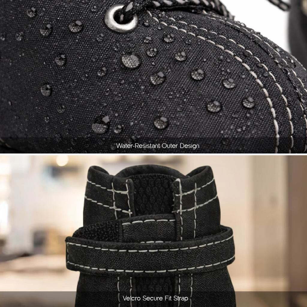 CrimsonTrail Boots – Anti-Slip Waterproof Faux Leather Paw Protector Shoes with Velcro Strap & Zip Closure