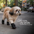 CrimsonTrail Boots – Anti-Slip Waterproof Faux Leather Paw Protector Shoes with Velcro Strap & Zip Closure
