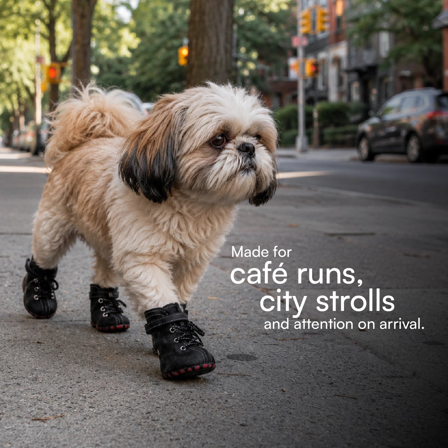 CrimsonTrail Boots – Anti-Slip Waterproof Faux Leather Paw Protector Shoes with Velcro Strap & Zip Closure