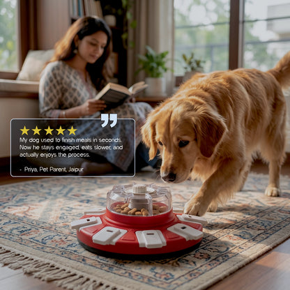 Treat Chamber – Interactive Slow Feeder Dog Puzzle Toy | Rotating Treat Dispenser with 8 Compartments for IQ Training & Mental Stimulation