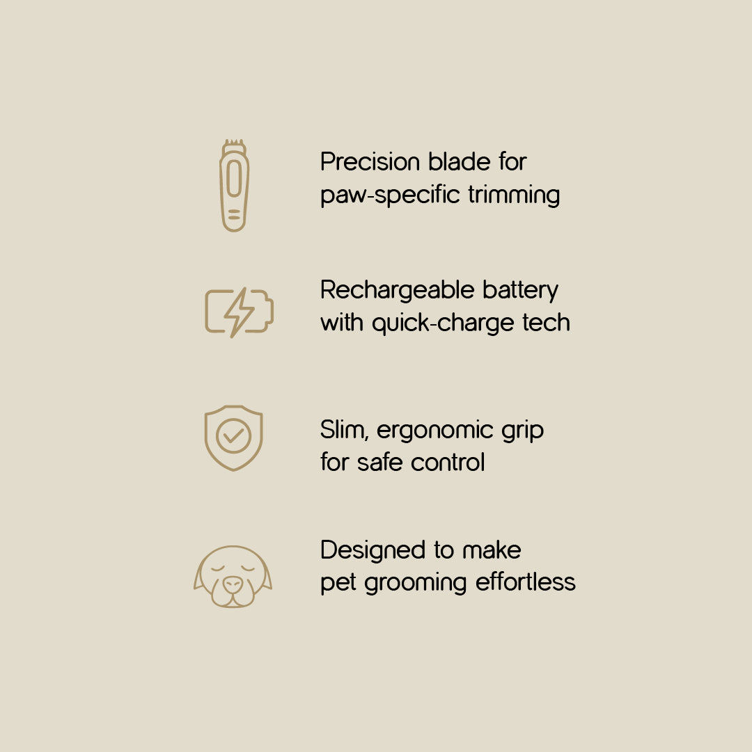 TrimEase Paw Trimmer | Precise & Gentle Grooming For Pets | Rechargeable & Safe