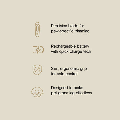 TrimEase Paw Trimmer | Precise & Gentle Grooming For Pets | Rechargeable & Safe