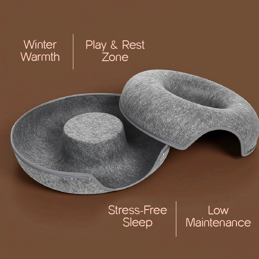 CurlCove Tunnel Bed | Warm, Cozy & Playful Hideout for Cats