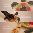 TurtleChew Toy Organic Jute Chew & Tug Toy For Dogs & Cats
