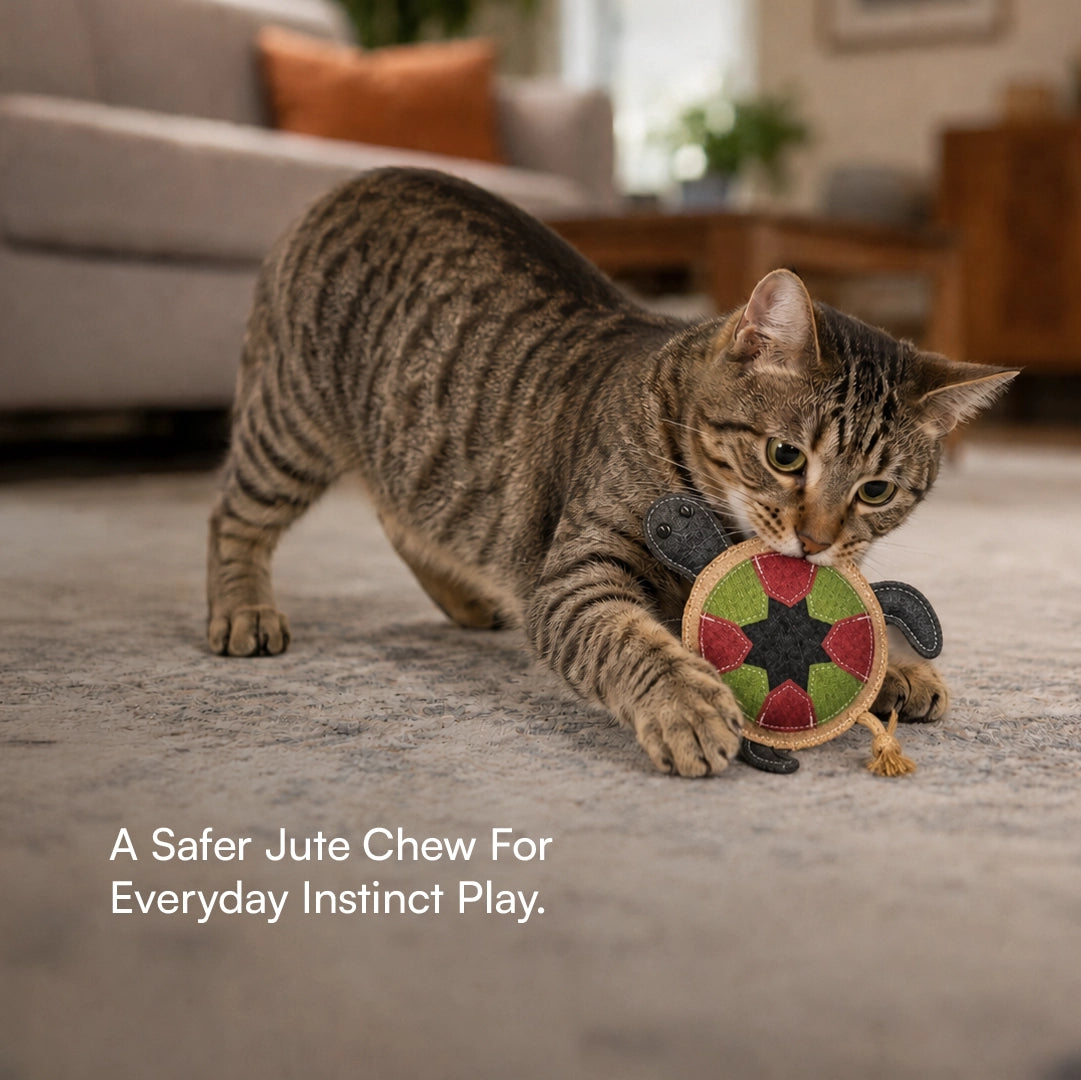 TurtleChew Toy Organic Jute Chew & Tug Toy For Dogs & Cats