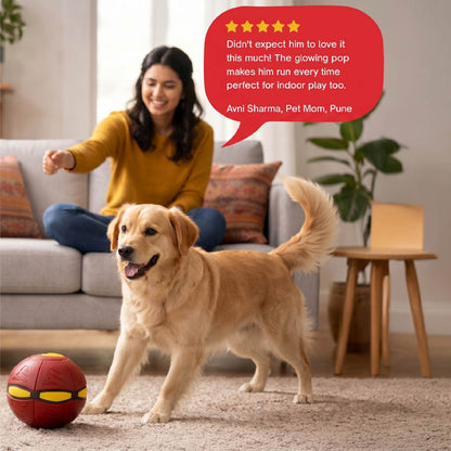 FetchNova UFO Ball | Bounce-Spin Toy | Smart Play for Active Dogs